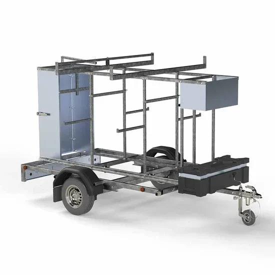 Afsluitbare steigeraanhanger 250 cm – Euroscaffold 750 kg